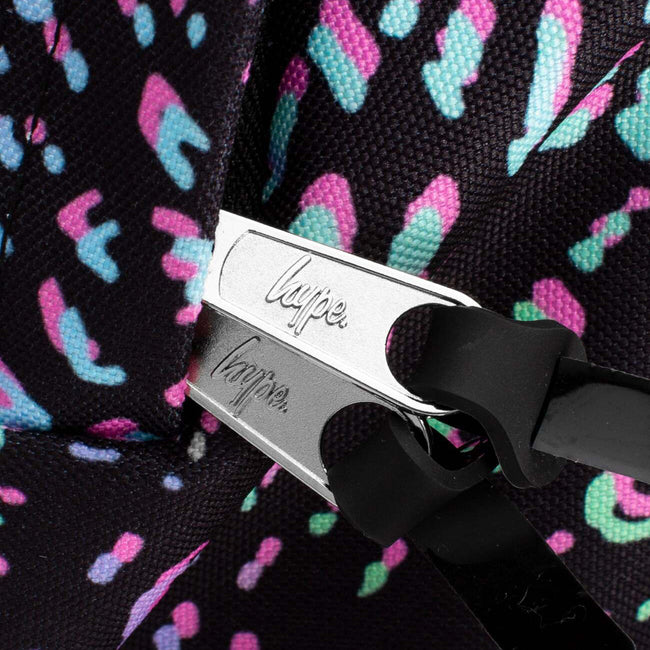 Black-Pink-Green - Close up - Hype Gradient Animal Print Knapsack