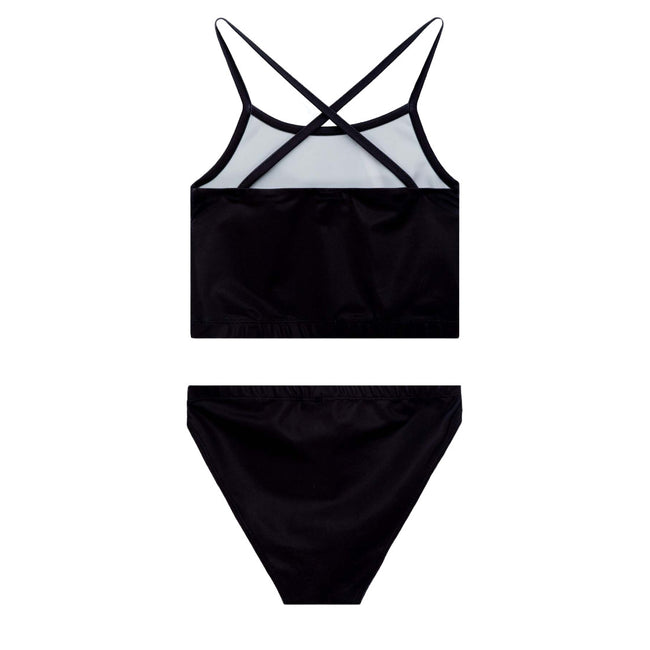 Black-Pink - Back - Hype Girls Script Bikini Set