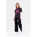 Black-Pink - Back - Hype Girls Multi Star Glitter T-Shirt