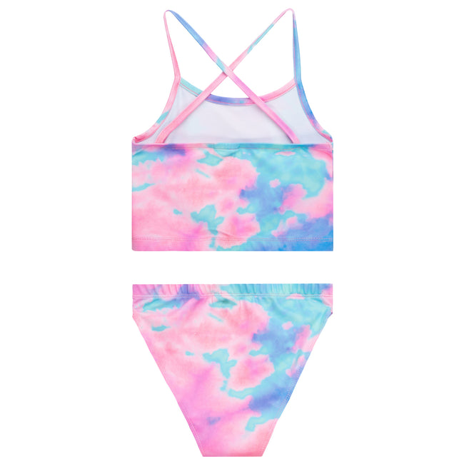 Pink-Blue - Back - Hype Girls Smudge Script Bikini