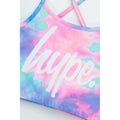 Pink-Blue - Side - Hype Girls Smudge Script Bikini