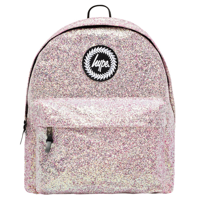 Gray-Pink - Front - Hype Iridescent Sequin Knapsack
