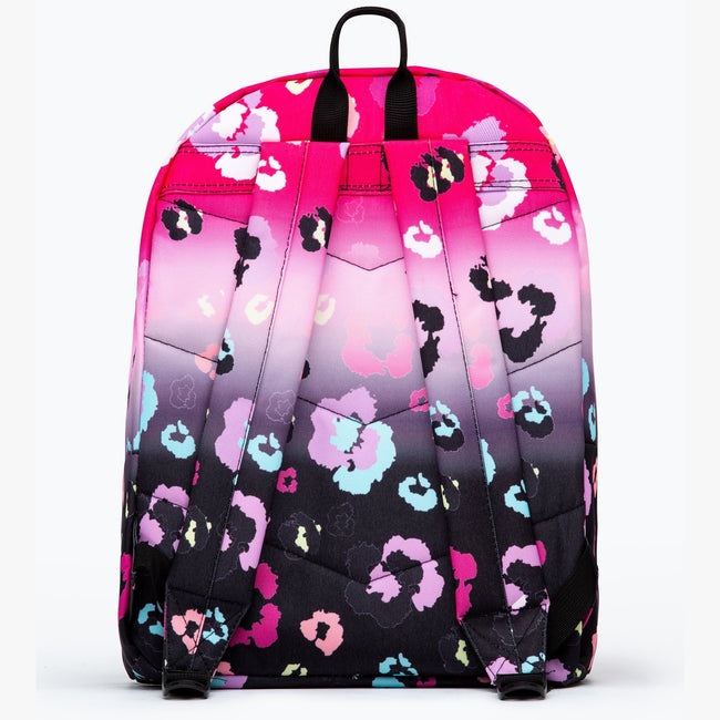 Pink-Black - Back - Hype Gradient Leopard Print Knapsack