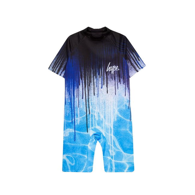 Blue-Black-White - Front - Hype Boys Pool Rash Guard