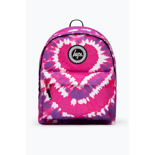 Pink-Purple-White - Front - Hype Heart Hippy Tie Dye Knapsack