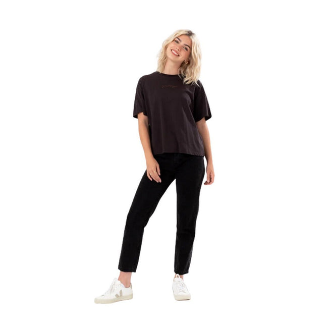 Charcoal - Side - Hype Womens-Ladies Scribble Boxy T-Shirt