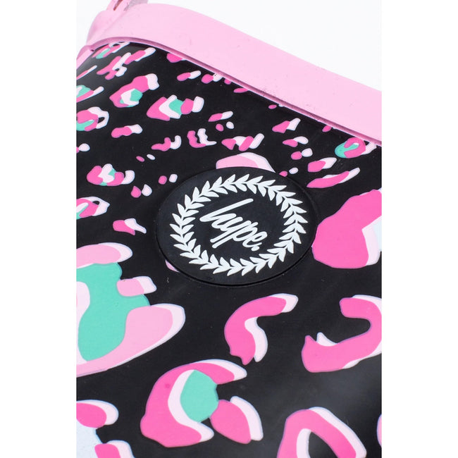 Black-Pink - Side - Hype Girls Leopard Galoshes