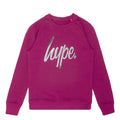 Fuchsia - Front - Hype Childrens-Kids Monotone Script Sweatshirt