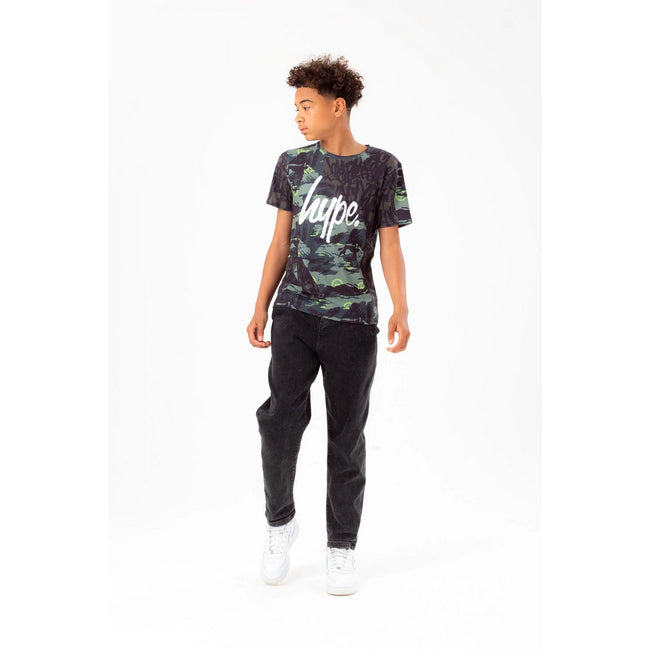 Khaki - Lifestyle - Hype Boys Tyler Camo Script T-Shirt