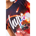 Red-Navy-White - Side - Hype Boys Dinosaur Meteor Script T-Shirt