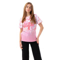 Pink-White - Front - Hype Girls Fade Leopard Script T-Shirt