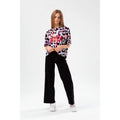 Purple-Black - Lifestyle - Hype Girls Rainbow Leopard Script T-Shirt