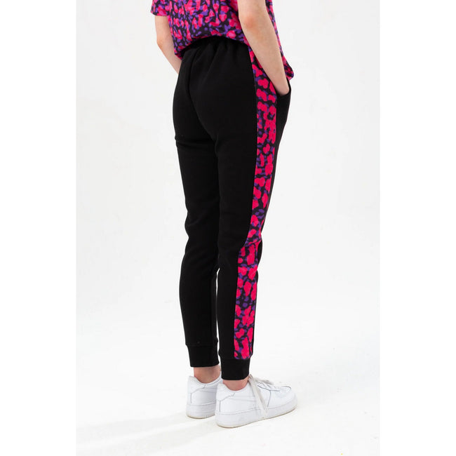 Black-Pink-Purple - Back - Hype Girls Neon Cheetah Script Sweatpants