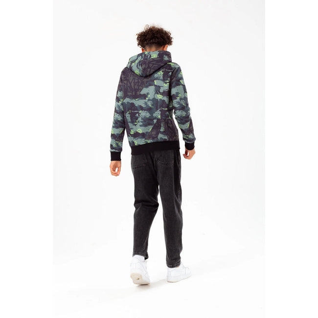 Khaki - Back - Hype Boys Tyler Camo Script Hoodie