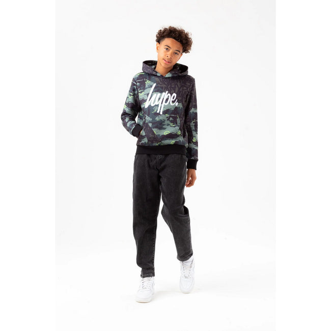 Khaki - Lifestyle - Hype Boys Tyler Camo Script Hoodie