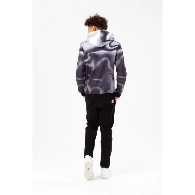 Black-White - Back - Hype Boys Wave Script Hoodie