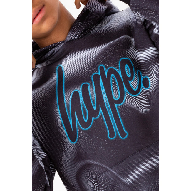 Black-White - Side - Hype Boys Wave Script Hoodie