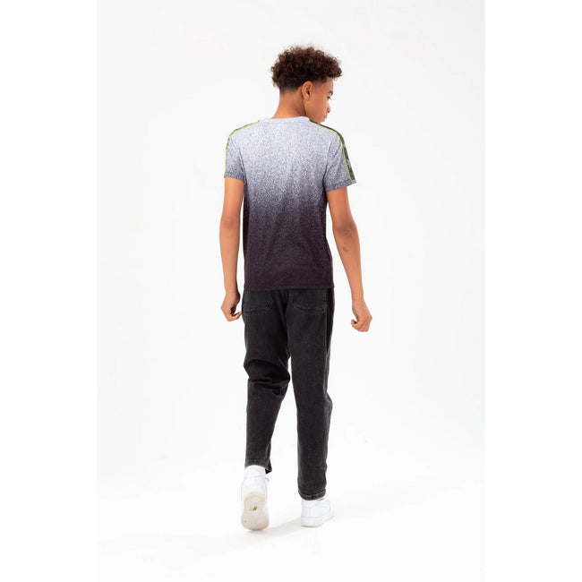 Black-White - Back - Hype Boys Speckle Neon Tape Script T-Shirt