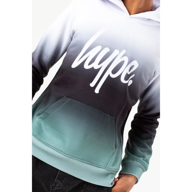 White-Black-Khaki - Side - Hype Boys Script Hoodie