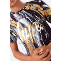 Black-Gold - Side - Hype Boys Marble Foil Script T-Shirt