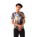 Black-Gold - Front - Hype Boys Marble Foil Script T-Shirt