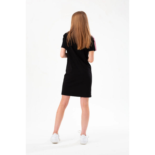 Black-Pink - Back - Hype Girls Panel Script Casual Dress
