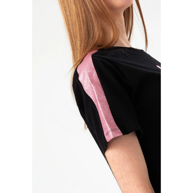 Black-Pink - Side - Hype Girls Panel Script Casual Dress