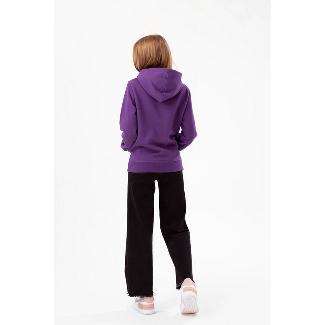 Purple - Back - Hype Girls Foil Script Hoodie