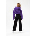 Purple - Back - Hype Girls Scribble Embroidered Crop Hoodie