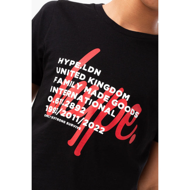 Black - Side - Hype Boys Text Overlay Script T-Shirt