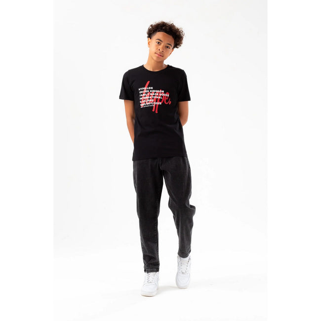Black - Lifestyle - Hype Boys Text Overlay Script T-Shirt