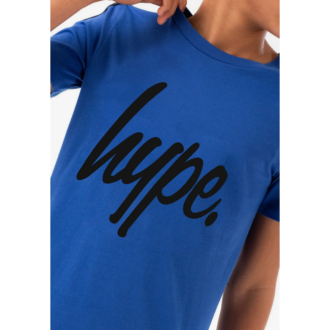 Cobalt Blue - Side - Hype Boys Script Taped T-Shirt