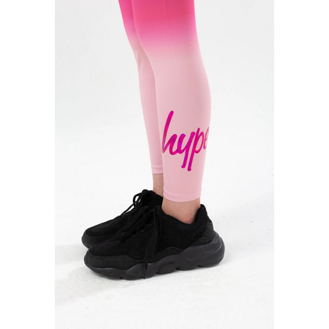 Purple-Pink - Lifestyle - Hype Girls Fade Foil Script Leggings