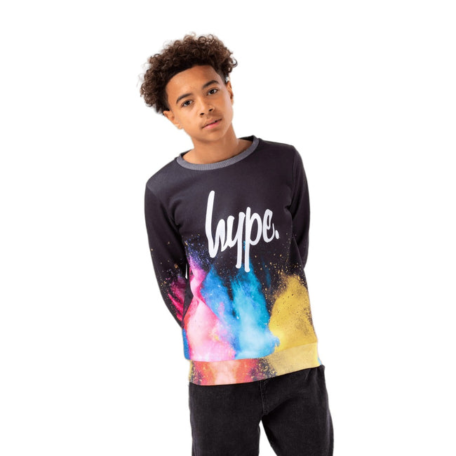 Multicolored - Front - Hype Boys Colour Explosion Script Crew Neck Sweatshirt