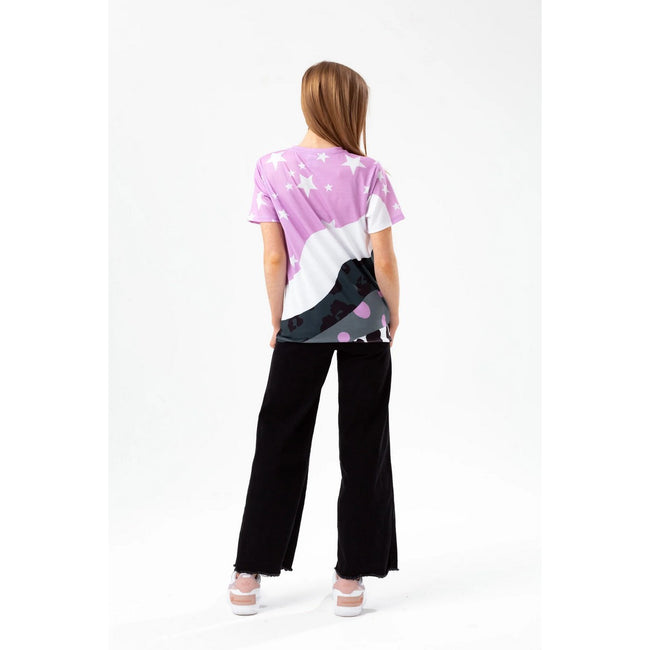 Multicolored - Back - Hype Girls Star Wave Glitter Script T-Shirt