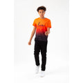 Orange-Red-Black - Side - Hype Boys Fade Script T-Shirt