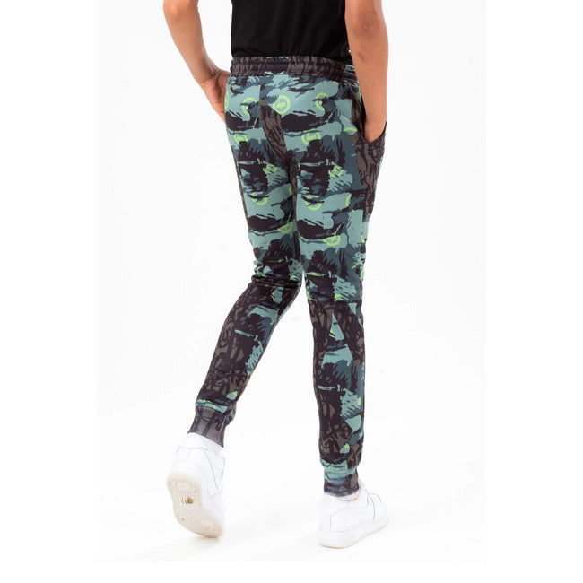 Khaki - Back - Hype Boys Tyler Camo Script Sweatpants
