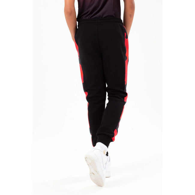 Black-Red - Back - Hype Boys Camo Panel Script Sweatpants