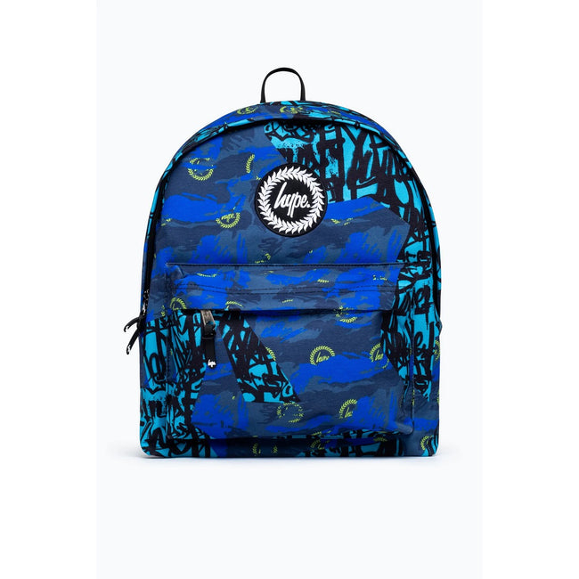 Blue-Black - Front - Hype Tyler Camo Crest Knapsack