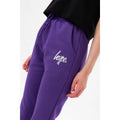 Purple-Silver - Front - Hype Girls Script Sweatpants