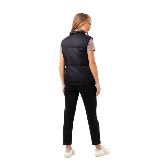 Black - Side - Hype Womens-Ladies Scribble Woven Label Sleeveless Jacket