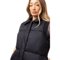 Black - Pack Shot - Hype Womens-Ladies Scribble Woven Label Sleeveless Jacket