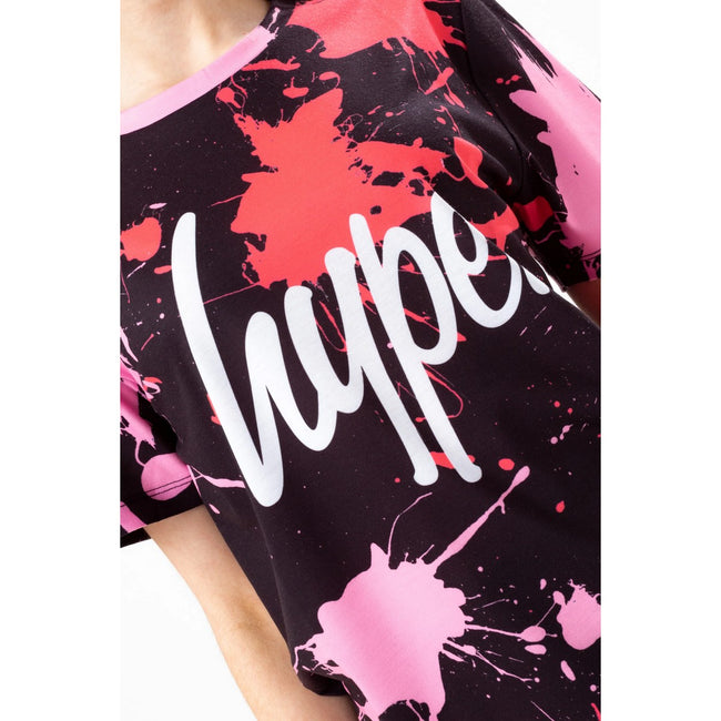 Pink-White - Lifestyle - Hype Girls Splat Script T-Shirt