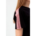 Black-Pink - Side - Hype Girls Glitter Panel Script Crop T-Shirt