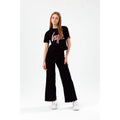 Black-Pink - Pack Shot - Hype Girls Glitter Panel Script Crop T-Shirt