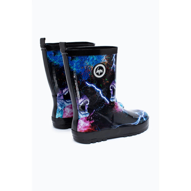 Black - Back - Hype Boys Dinosaur Galoshes