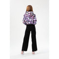 Purple-Black - Back - Hype Girls Rainbow Leopard Script Crop Hoodie