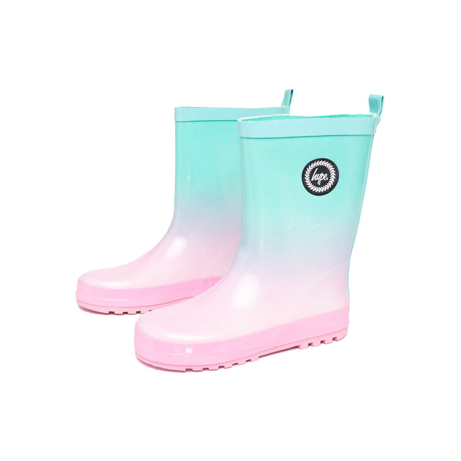 Mint-Pink - Front - Hype Childrens-Kids Fade Galoshes