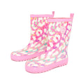 Pink-Cream - Front - Hype Childrens-Kids Leopard Galoshes