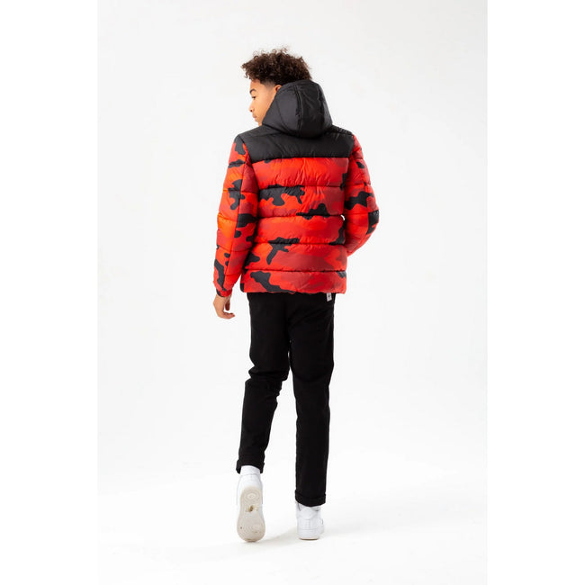Black-Red - Back - Hype Boys Camo Padded Jacket